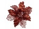 Červená třpytivá umělá dekorace vánoční hvězda Poinsettia - Ø 22*5 cm Clayre & Eef