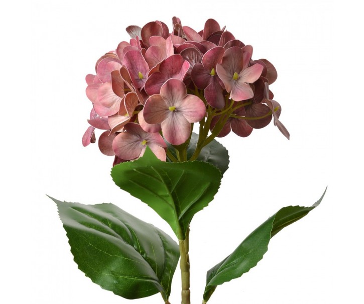 Tmavě růžová umělá květina hortenzie Hydrangea - 16*15*68 cm Clayre & Eef