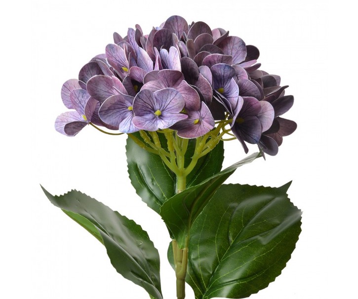 Fialová umělá květina hortenzie Hydrangea - 16*15*68 cm Clayre & Eef
