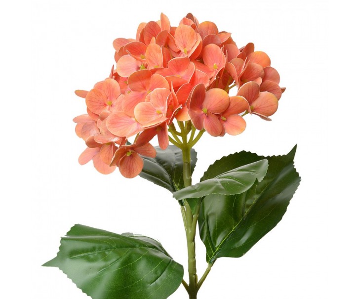 Oranžová umělá květina hortenzie Hydrangea - 16*15*68 cm Clayre & Eef