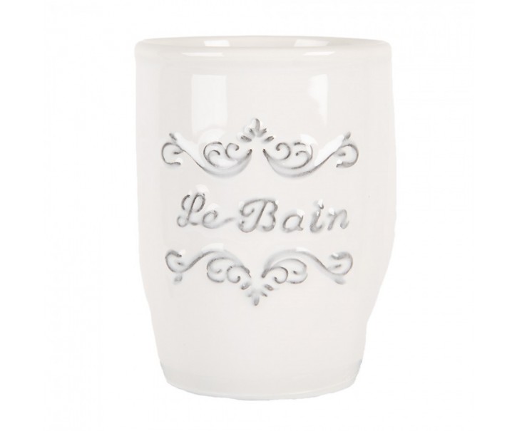 Keramický kelímek na kartáčky Le Bain - Ø 8*10 cm Clayre & Eef