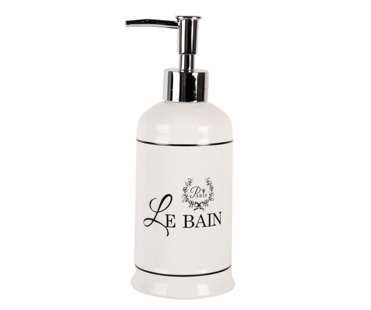 Keramický dávkovač na mýdlo s pumpičkou Le Bain - Ø 9*20 cm / 350 ml Clayre & Eef