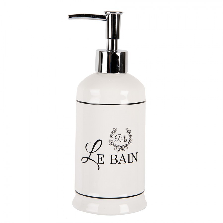 Keramický dávkovač na mýdlo s pumpičkou Le Bain - Ø 9*20 cm / 350 ml Clayre & Eef Keramický dávkovač na mýdlo s pumpičkou Le Bain - Ø 9*20 cm / 350 ml Clayre & Eef