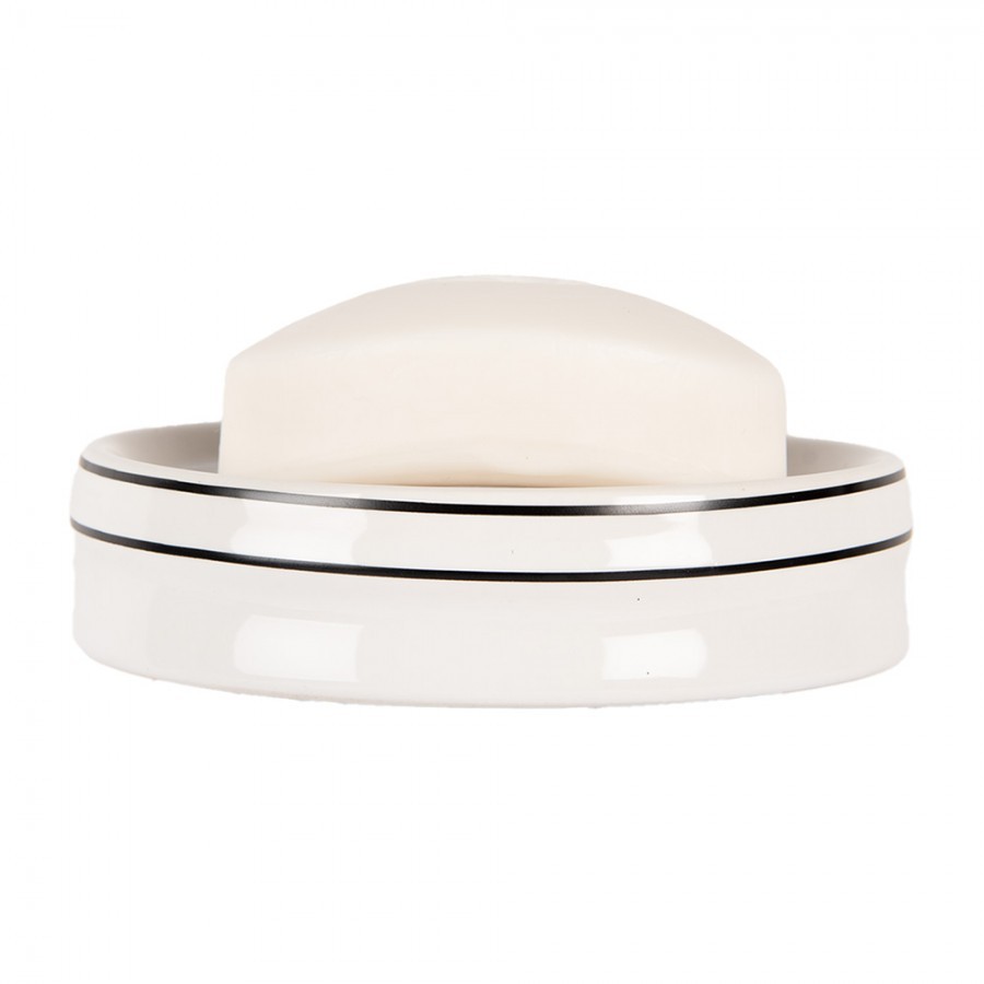 Keramická kulatá mýdlenka Le Bain - Ø 12*3 cm Clayre & Eef Keramická kulatá mýdlenka Le Bain - Ø 12*3 cm Clayre & Eef