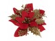 Dekorace červená květina vánoční hvězda Poinsettia - 14*5 cm Clayre & Eef