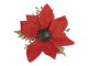 Dekorace červená květina vánoční hvězda Poinsettia - 14*5 cm Clayre & Eef