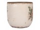 Béžový keramický květináč s květy Protea Eucalypt M - Ø 14*13 cm Clayre & Eef