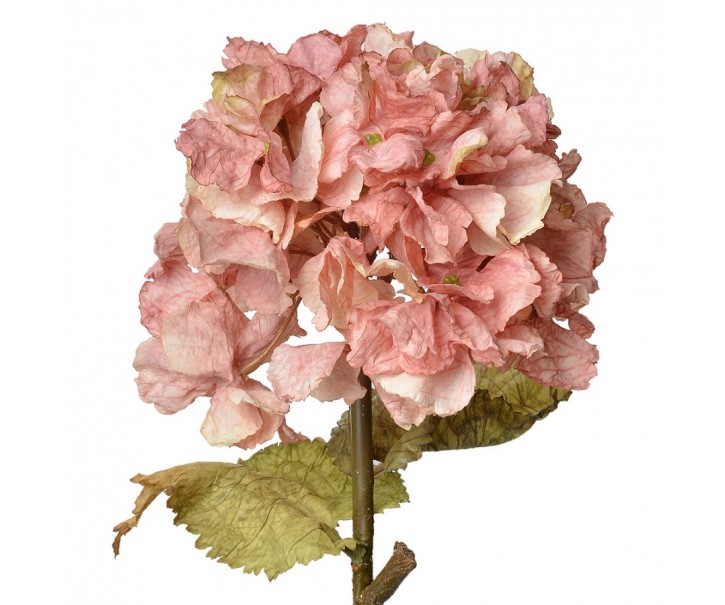 Růžová dekorační květina hortenzie Hydrangea - 10*10*55 cm Clayre & Eef