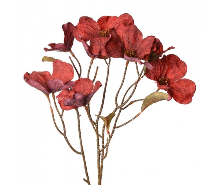 Dekorace umělá květina s červenými květy Chic Red - 12*8*72 cm Clayre & Eef
