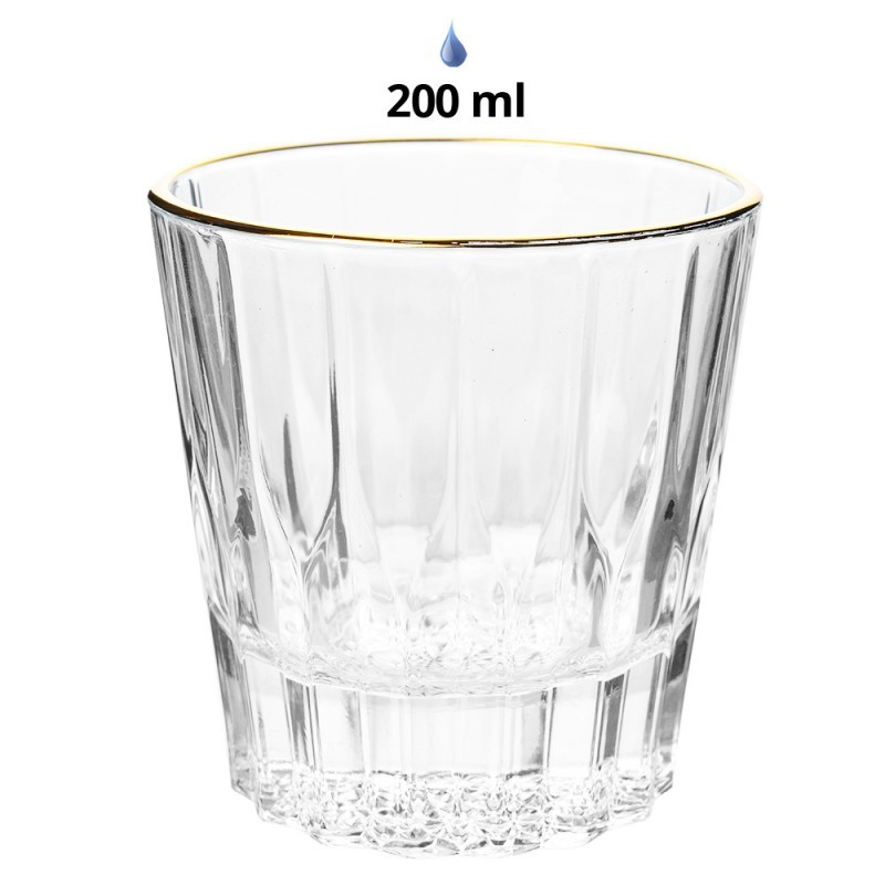 Sklenička na vodu se zlatým proužkem Gold line - Ø 9*9 cm / 200 ml Clayre & Eef Sklenička na vodu se zlatým proužkem Gold line - Ø 9*9 cm / 200 ml Clayre & Eef