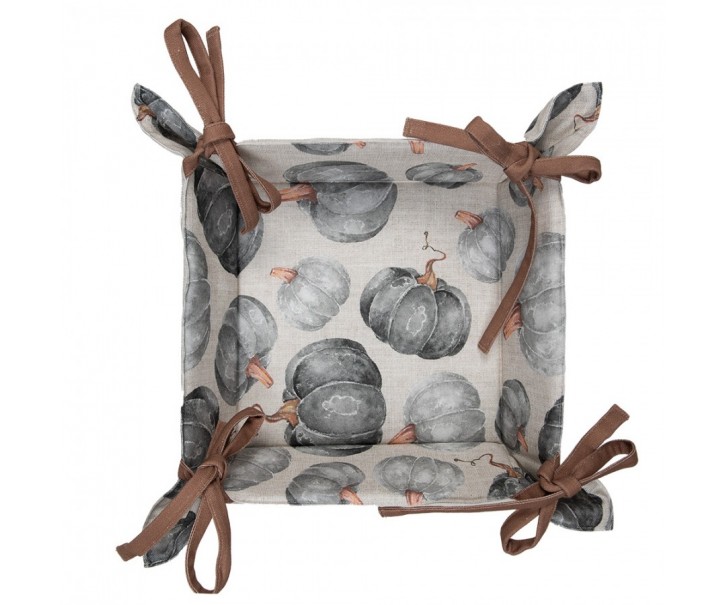 Bavlněný košík na pečivo s dýněmi Country Style Pumpkin - 35*35*8 cm Clayre & Eef