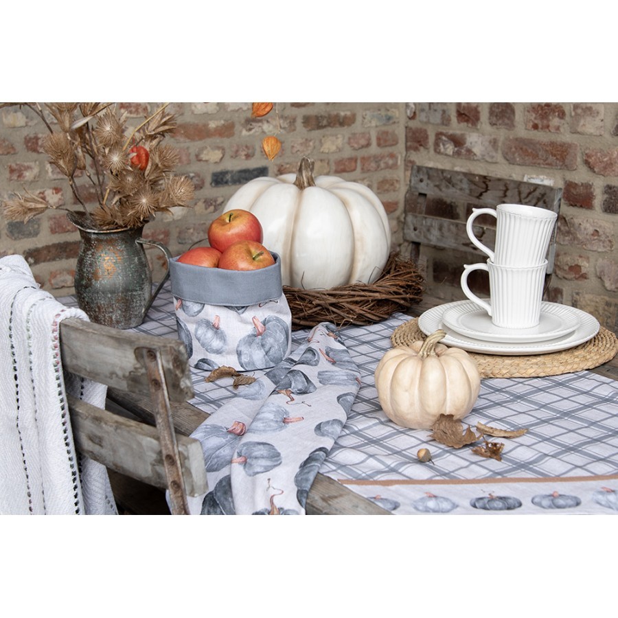 Bavlněný košík na pečivo s dýněmi Country Style Pumpkin - 35*35*8 cm Clayre & Eef Bavlněný košík na pečivo s dýněmi Country Style Pumpkin - 35*35*8 cm Clayre & Eef