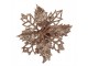 Měděná třpytivá umělá dekorace vánoční hvězda Poinsettia - Ø 9*2 cm Clayre & Eef
