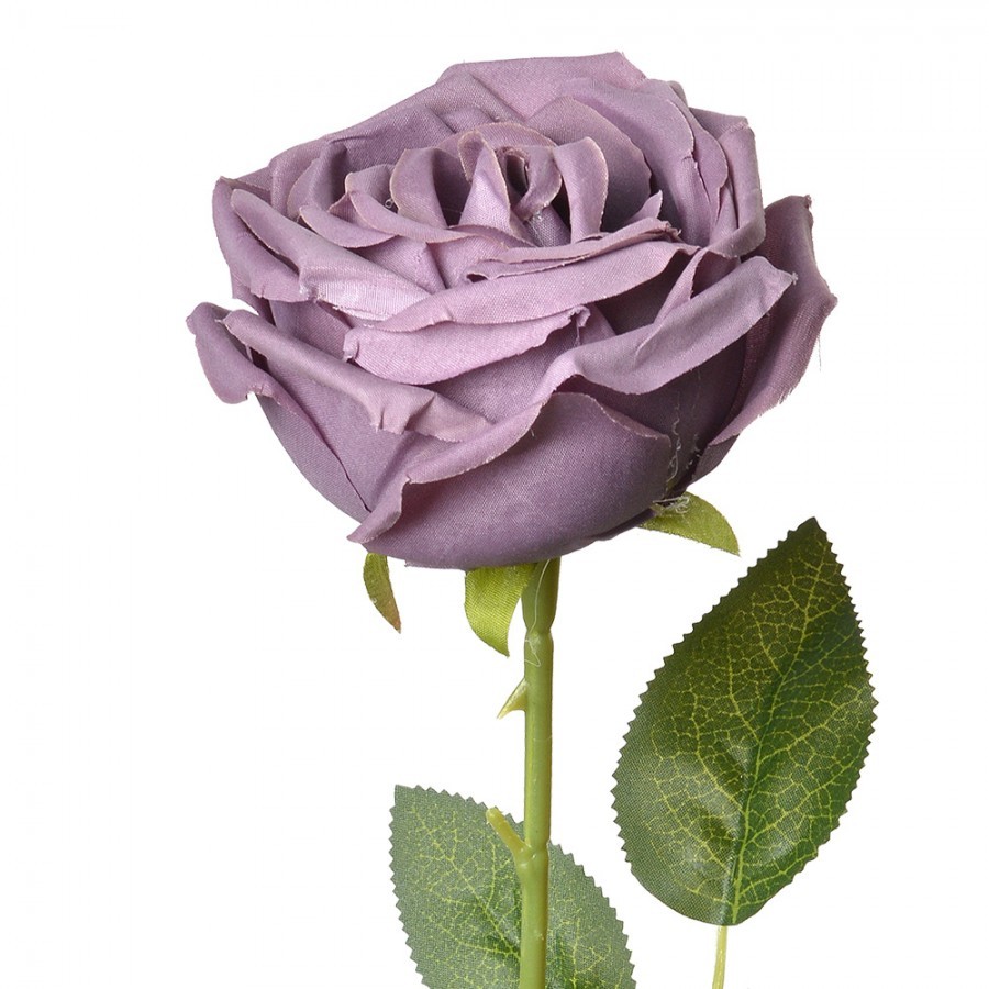 Dekorace umělá květina tmavě fialová růže Rose Purple - 9*9*61 cm