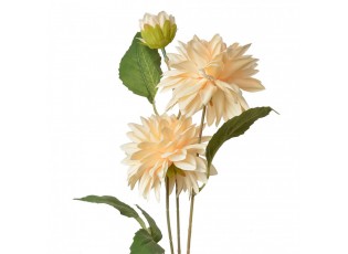 Béžová umělá dekorace květina jiřina - 17*10*70 cm