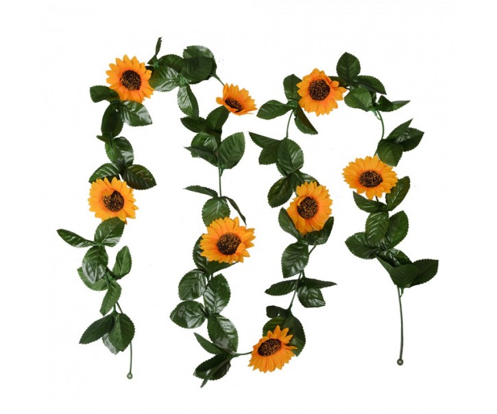 Dekorace umělá girlanda slunečnice Sunflowers - 200*14*5 cm Clayre & Eef