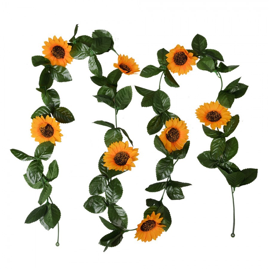 Dekorace umělá girlanda slunečnice Sunflowers - 200*14*5 cm