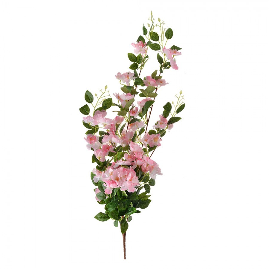 Zelená umělá větvička s růžovými květy - 25*15*88 cm Clayre & Eef Zelená umělá větvička s růžovými květy - 25*15*88 cm Clayre & Eef