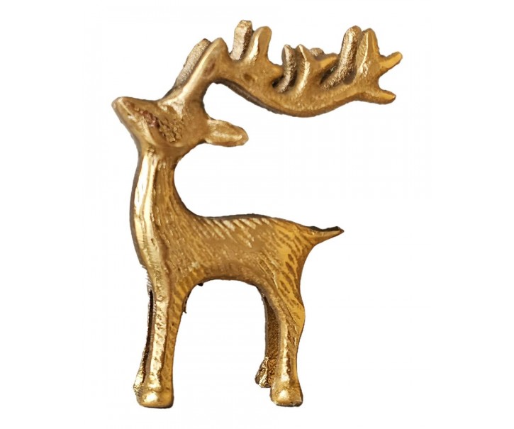 Zlatá kovová dekorace Jelen - 8*2*10 cm Ostatn&iacute;