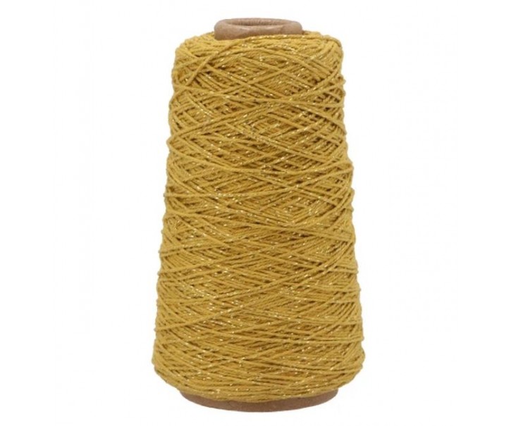 Žlutá bavlněná šňůrka se zlatou nitkou Vivant Lurex Twist - 2mm x 300m daan kromhout