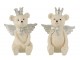2ks béžová kasička medvěd se stříbrnými křídly Bear Crown - 23*14*18 cm J-Line by Jolipa