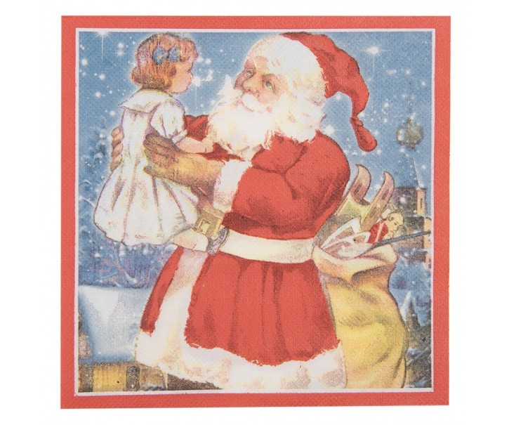 Papírové ubrousky Santa Claus - 33*33 cm (20ks) Clayre & Eef