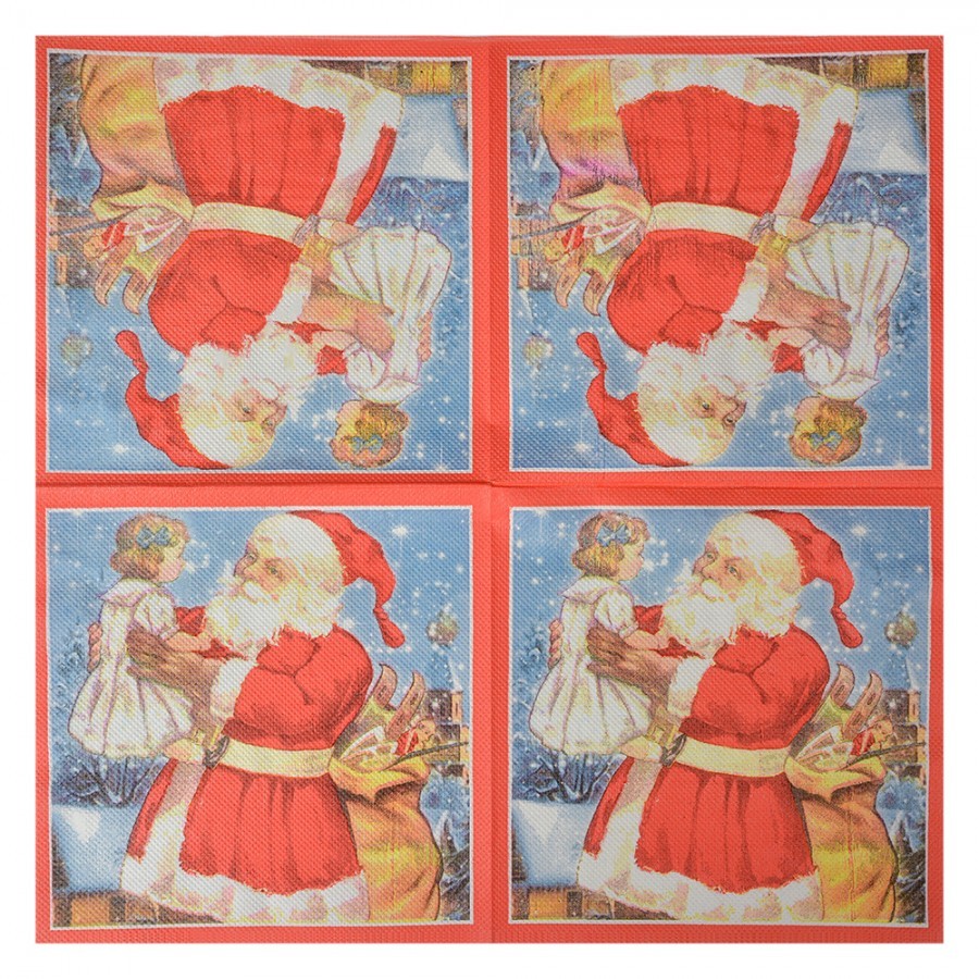Papírové ubrousky Santa Claus - 33*33 cm (20ks) Clayre & Eef Papírové ubrousky Santa Claus - 33*33 cm (20ks) Clayre & Eef