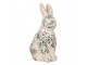 Keramická dekorace králík se zelenými květy Tien French L - 16*12*28 cm Clayre & Eef