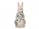 Keramická dekorace králík se zelenými květy Tien French L - 16*12*28 cm Clayre & Eef