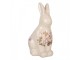 Keramická dekorace králík s lučními květy Flowers of Love M - 13*10*21 cm Clayre & Eef