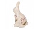 Keramická dekorace králík s lučními květy Flowers of Love M - 13*10*21 cm Clayre & Eef