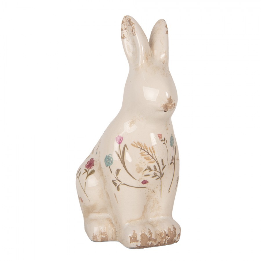 Keramická dekorace králík s kvítky Floral Cartoon M - 13*10*21 cm Clayre & Eef Keramická dekorace králík s kvítky Floral Cartoon M - 13*10*21 cm Clayre & Eef