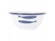 Bílá dekorační smaltovaná miska s rybkami - Ø 14*7 cm / 350 ml Clayre & Eef