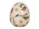 Keramické dekorační vajíčko s jahůdkami Wild Strawberries S - Ø 7*9 cm Clayre & Eef