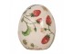 Keramické dekorační vajíčko s jahůdkami Wild Strawberries S - Ø 7*9 cm Clayre & Eef