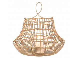 Béžová ratanová závěsná lucerna Giro - 33*33*33 cm