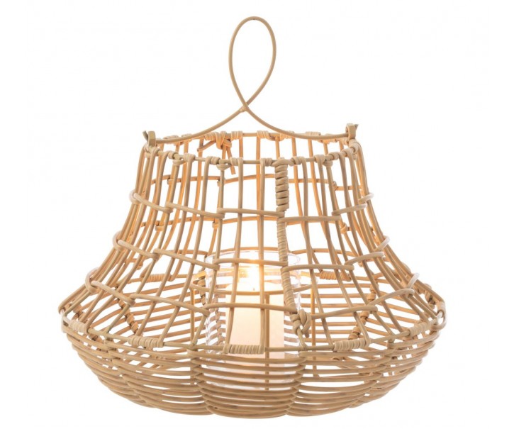 Béžová ratanová závěsná lucerna Giro - 33*33*33 cm J-Line by Jolipa