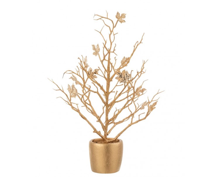 Zlatý dekorační stromek se třpytivými lístky Tree Glitt - 15*15*44 cm J-Line by Jolipa