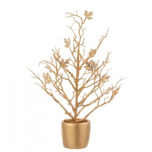 Zlatý dekorační stromek se třpytivými lístky Tree Glitt - 15*15*44 cm