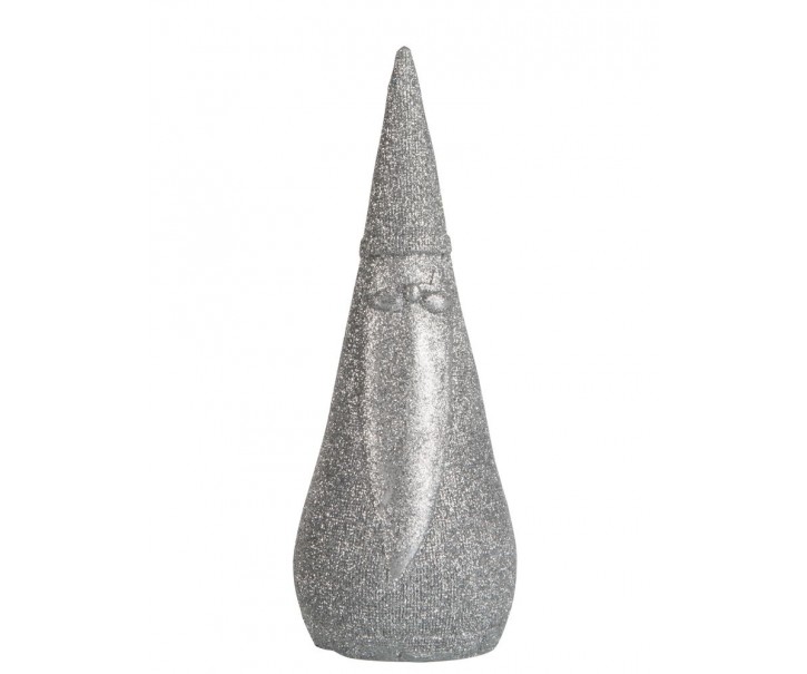 Stříbrná třpytivá dekorace Santa - Ø 7*18 cm J-Line by Jolipa