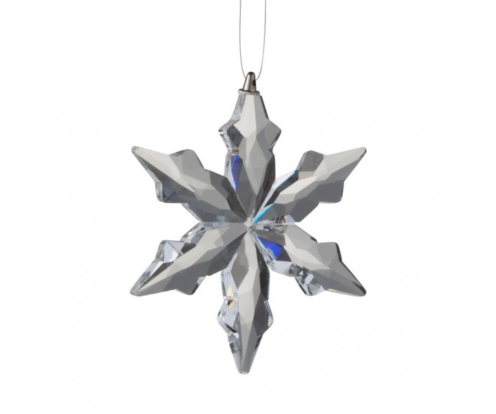 Skleněná závěsná ozdoba hvězda Snowflake - 7*1*8 cm J-Line by Jolipa
