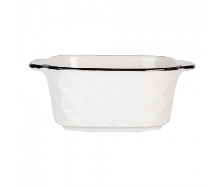 Keramická hranatá miska s oušky Mibbo - 15*12*5 cm/ 275ml Clayre & Eef