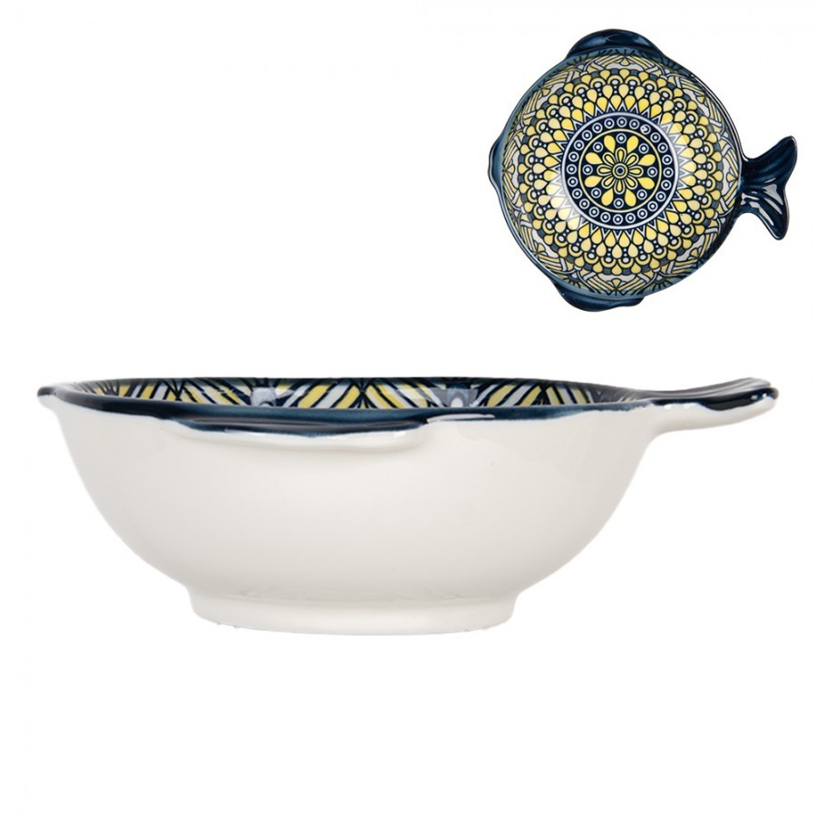 Keramická miska rybka s modrým vzorem Mibbo - 15*14*5 cm / 200 ml Clayre & Eef Keramická miska rybka s modrým vzorem Mibbo - 15*14*5 cm / 200 ml Clayre & Eef
