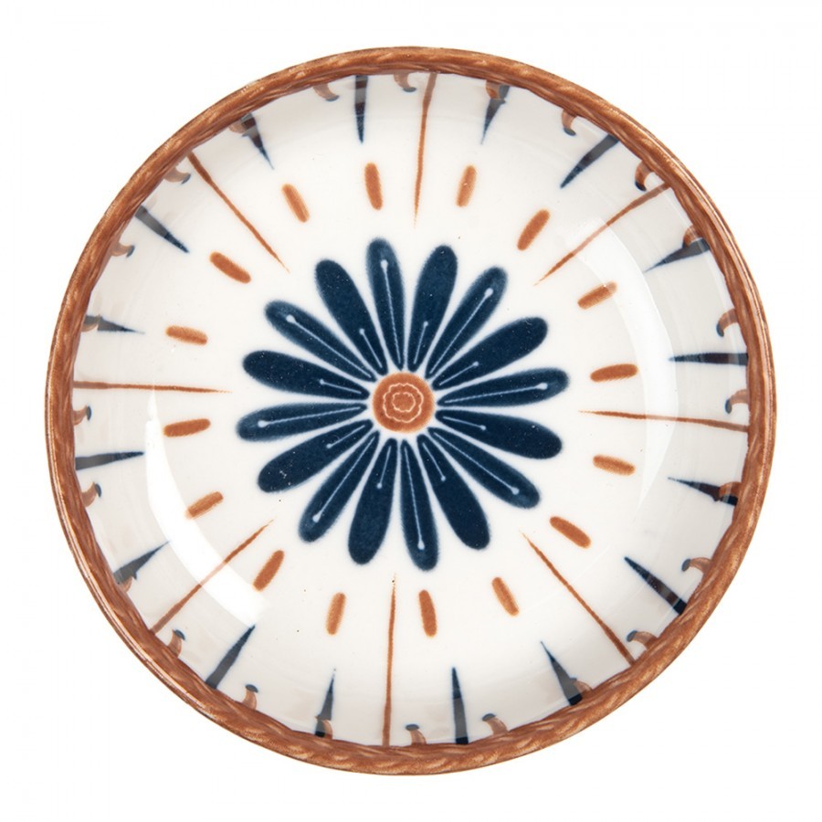 Miska s modrým květem Mibbo - Ø 10*3 cm / 50 ml Clayre & Eef Miska s modrým květem Mibbo - Ø 10*3 cm / 50 ml Clayre & Eef