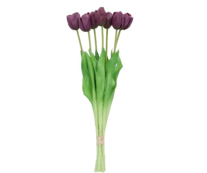 Kytice 7ks fialových realistických tulipánů Tulips - 43cm daan kromhout