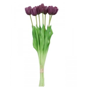 Kytice 7ks fialových realistických tulipánů Tulips - 43cm