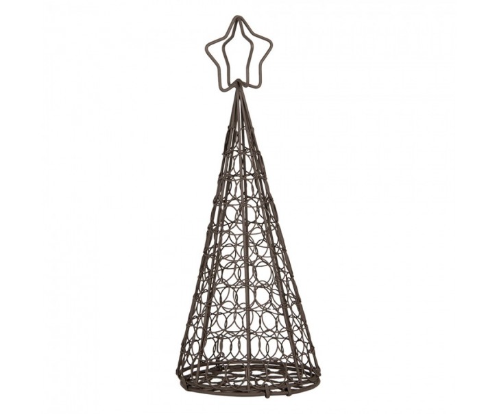 Hnědý drátěný stromek s hězdou - Ø 13*32 cm Clayre & Eef