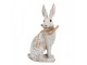 Dekorace béžový sedící králík s mašlí Rabbit Bow - 14*10*26 cm Clayre & Eef