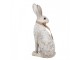Dekorace béžový sedící králík s mašlí Rabbit Bow - 14*10*26 cm Clayre & Eef