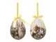 2ks dekorace závěsné vajíčko s králíčky Spring Egg - Ø 11*15 cm Clayre & Eef